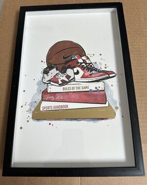 EUC Oliver Jordan Retro 1 And Retro 6 Picture with Black Frame